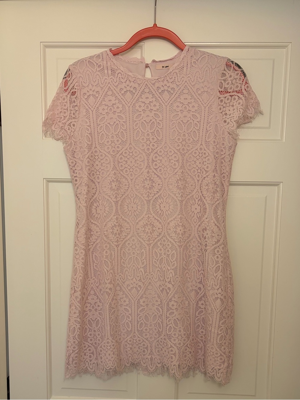 Lace Mini Dress in Light Pink